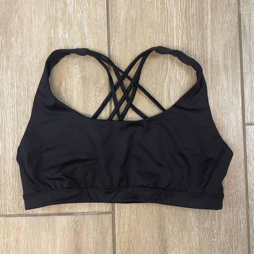 Victoria Sport Strappy Back Sports Bra Black Medium VSX Workout Activewear